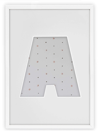 Ramka na zdjęcia LITERKA "A" 21x30 cm biała z białym passe partout