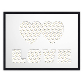 Ramka na zdjęcia LOVE 30x40 cm czarna z białym passe partout