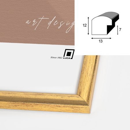 Złota ramka drewniana na zdjęcia EKO Z4 5x7 cm