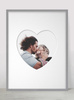 Ramka SERCE 30x40 cm w kolorze szarym z białym passe partout