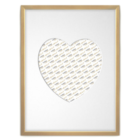 Ramka SERCE 30x40 cm w kolorze jasnego drewna z białym passe partout