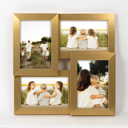 Multirama MULTI HEN 2 ramka na zdjęcia. Złota multirama na cztery zdjęcia