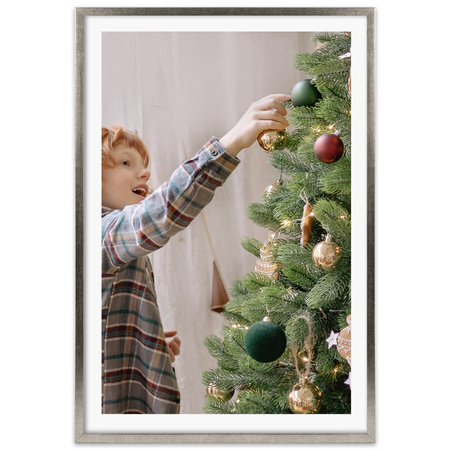 Ramka na zdjęcia drewniana UNO S Srebrna 40x60 cm