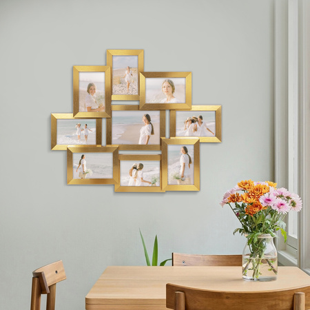 Multirama MULTI HEN Z ramka na zdjęcia na 9 zdjęć - złota