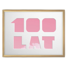 Ramka na URODZINY 30x40 cm w kolorze naturalnego drewna z białym passe partout