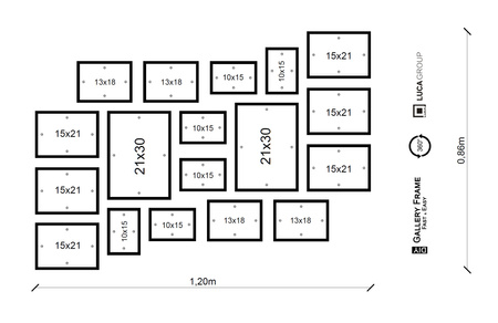 Nowoczesna Biała Galeria Ścienna na 18 Ramki z Plexi - MDF