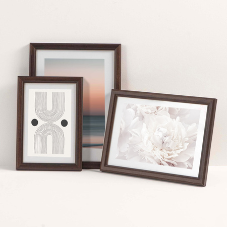 Pakiet 5 szt. ciemno brązowych ramek drewnianych na zdjęcia DRWA 44 10x15 cm
