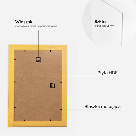 Ramka drewniana złota na zdjęcia DRZG M Z 30x45 cm