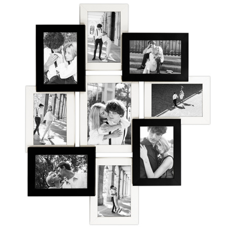 Multirama MULTI HEN 1-2 ramka na zdjęcia na 9 zdjęć - czarno-biała