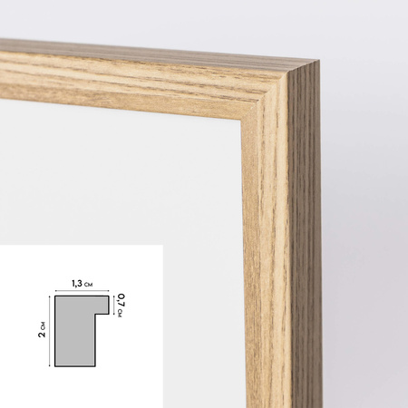 Ramka z passe partout pamiątkowa na Wesele - kolor dąb 50x70 cm