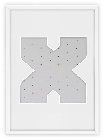 Ramka na zdjęcia LITERKA "X" 21x30 cm biała z białym passe partout