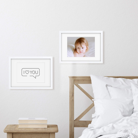 Biała ramka z passe patrout na zdjęcia EXPO 1 20x20 cm (11,5x11,5 cm)