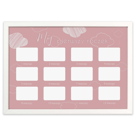 Ramka na zdjęcia MÓJ PIERWSZY ROCZEK - DZIEWCZYNKA 21x30 cm z passe partout