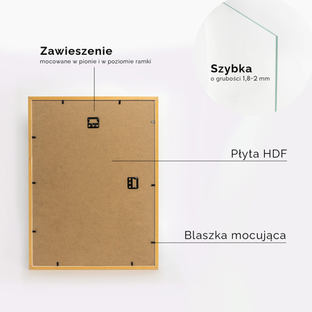 Złota ramka drewniana na zdjęcia EKO Z4 30x40 cm