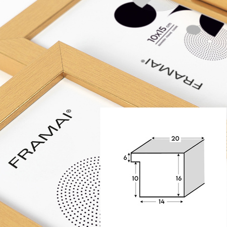 Multirama MULTI HEN Z ramka na zdjęcia na 9 zdjęć - złota