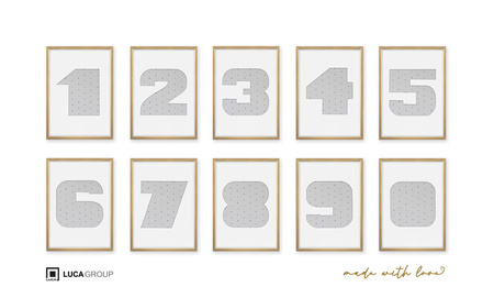 Ramka na zdjęcia CYFERKA "6" 21x30 cm naturalne drewno z białym passe partout