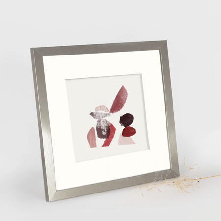 Srebrna ramka na zdjęcia HEN PASS S 30x30 cm z passe partout (20x20 cm)