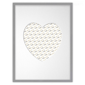 Ramka SERCE 30x40 cm w kolorze szarym z białym passe partout