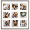 Foto Galeria 40x40 cm brązowa Ramka na 9 zdjęć 10x10 cm z Passe Partout