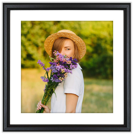 Czarna ramka drewniana DRWA 2 15x15 cm