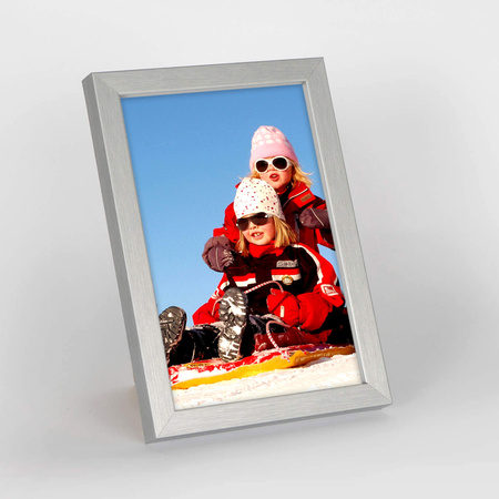 Srebrna ramka drewniana na zdjęcia PINIA S 10x15 cm