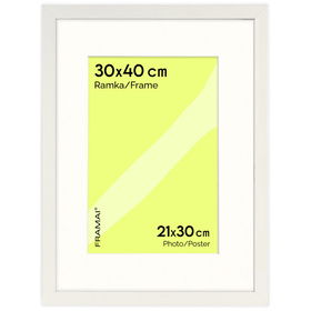 BIAŁA ramka na zdjęcia HEN PASS 1 30x40 cm z passe partout (21x30)