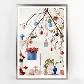 Ramka na zdjęcia drewniana UNO S Srebrna 40x60 cm