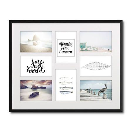 Duża ramka na wiele zdjęć czarna 40x50 cm A - 8 zdjęć