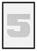 Ramka na zdjęcia CYFERKA "5" 21x30 cm czarna z białym passe partout