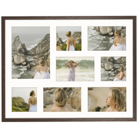 Foto Galeria 40x50 cm brązowa Ramka na 8 zdjęć 10x10 cm 10x15 cm 15x21 cm z Passe Partout