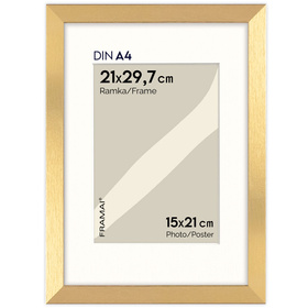 Złota ramka na zdjęcia HEN PASS Z 21X29,7 cm z passe partout (15x21 cm)