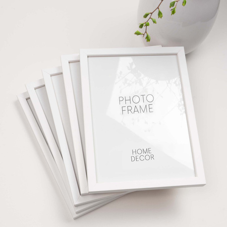 Pakiet 5 szt. białych ramek drewnianych na zdjęcia PINIA 1 21x30 cm