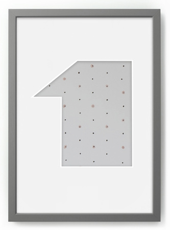 Ramka na zdjęcia CYFERKA "1" 21x30 cm szara z białym passe partout