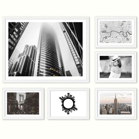Zestaw białych ramek galeria HIT 01 GF0002
