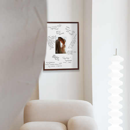 Ramka z passe partout pamiątkowa na Wesele - kolor brązowy 30x40 cm