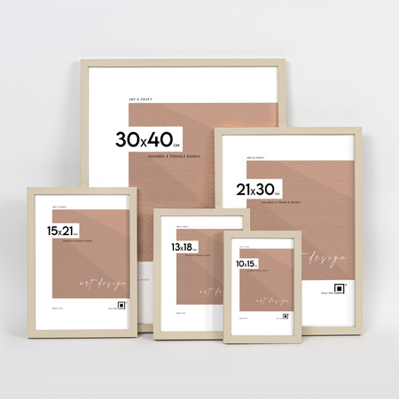 Kremowa ramka drewniana PINIA 04 30x40 cm