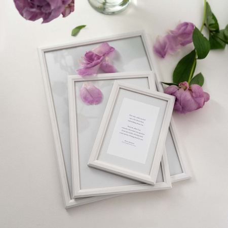 Biała ramka drewniana na zdjęcia DRWA 1 10x15 cm