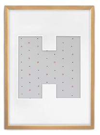 Ramka na zdjęcia LITERKA "H" 21x30 cm jasne drewno z białym passe partout