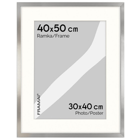 Srebrna ramka na zdjęcia HEN PASS S 40x50 cm z passe partout (30x40 cm)