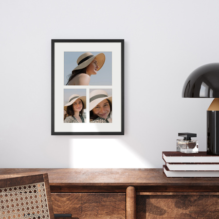 Foto Galeria 30x40 cm kolor czarny Ramka na 3 zdjęcia 10x15 cm 15x21 cm z Passe Partout