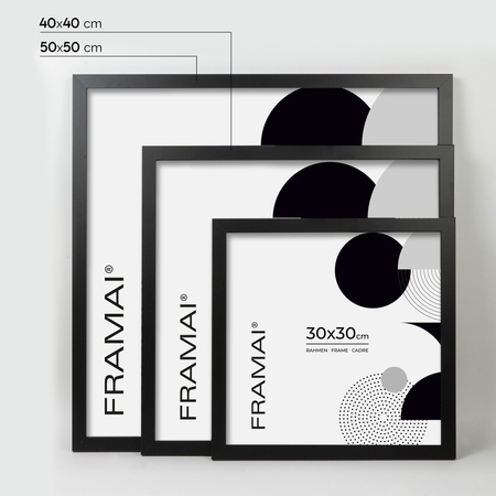 Czarna ramka na zdjęcia HEN 2 50x50 cm