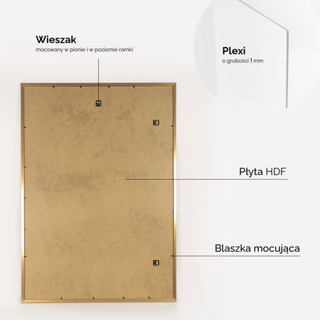 Pakiet 2 szt. złotych ramek na zdjęcia HEN Z 70x100 cm