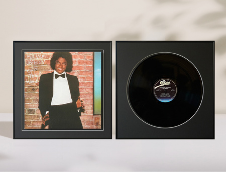 Czarna ramka na okładkę płyty winylowej o rozmiarze 40x40 cm