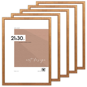 Pakiet 5 szt. ramek drewnianych na zdjęcia kolor dąb DRWA 3 21x30 cm