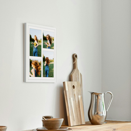Foto Galeria 24x30 cm biała Ramka na 4 zdjęcia 10x15 cm 10x10 cm z Passe Partout
