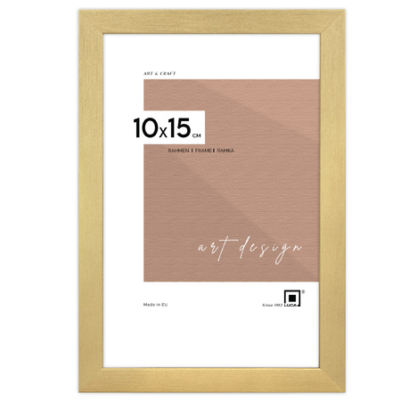 Złota ramka drewniana na zdjęcia PINIA Z 10x15 cm