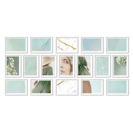 Zestaw białych ramek PINIA 1 GF0028 - galeria na 17 zdjęć