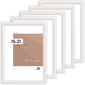Pakiet 5 szt. białych ramek drewnianych na zdjęcia DRWA 1 15x21 cm