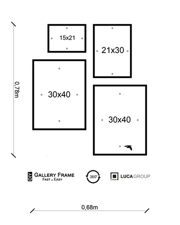 Zestaw czarnych ramek galeria HIT 02 GF0008