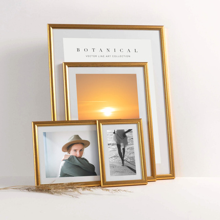 Złota ramka drewniana na zdjęcia DRWA FZ 25x38 cm